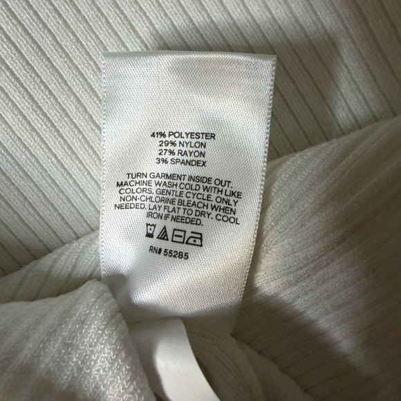 Express Ivory Ribbed Knit Top - Picture 2 of 5